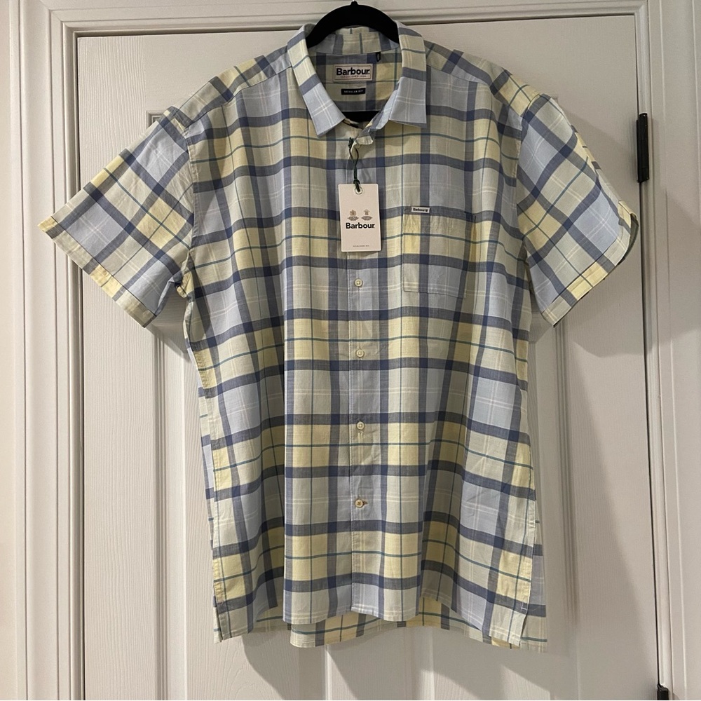 Barbour Men's GORDON Summer Fit Short Sleeve Button Down Shirt NWT Size XXL